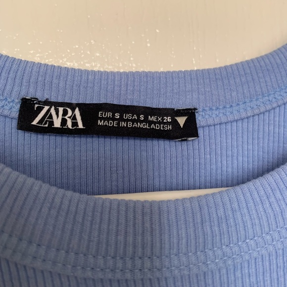 Zara Blue Ribbed Midi Dress - Picture 4 of 6